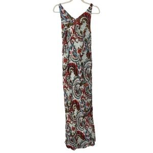 2OH CHECODS Paisley Print Maxi stretchy Dress size Medium